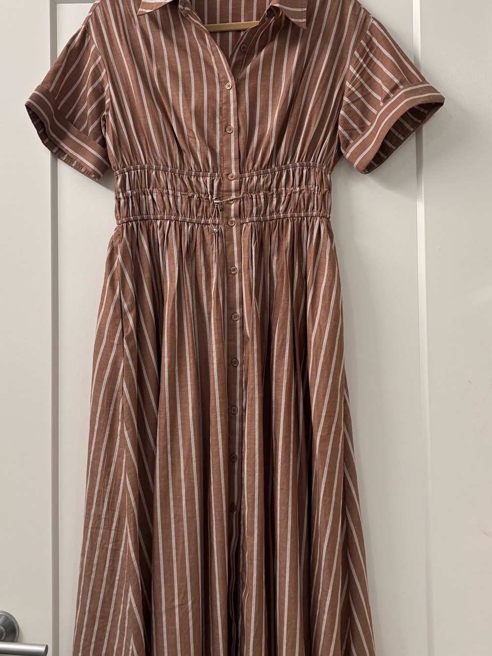 En Saison Stripe Cotton Midi Shirt-Dress - Picture 2 of 3